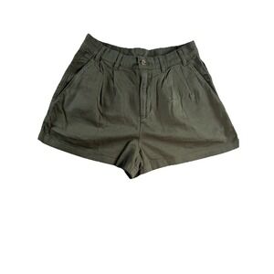 Free People Billie Chino Pleated Shorts In Green Women's Size 6